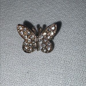 Sock Charm or Elegant Gold Butterfly Brooch